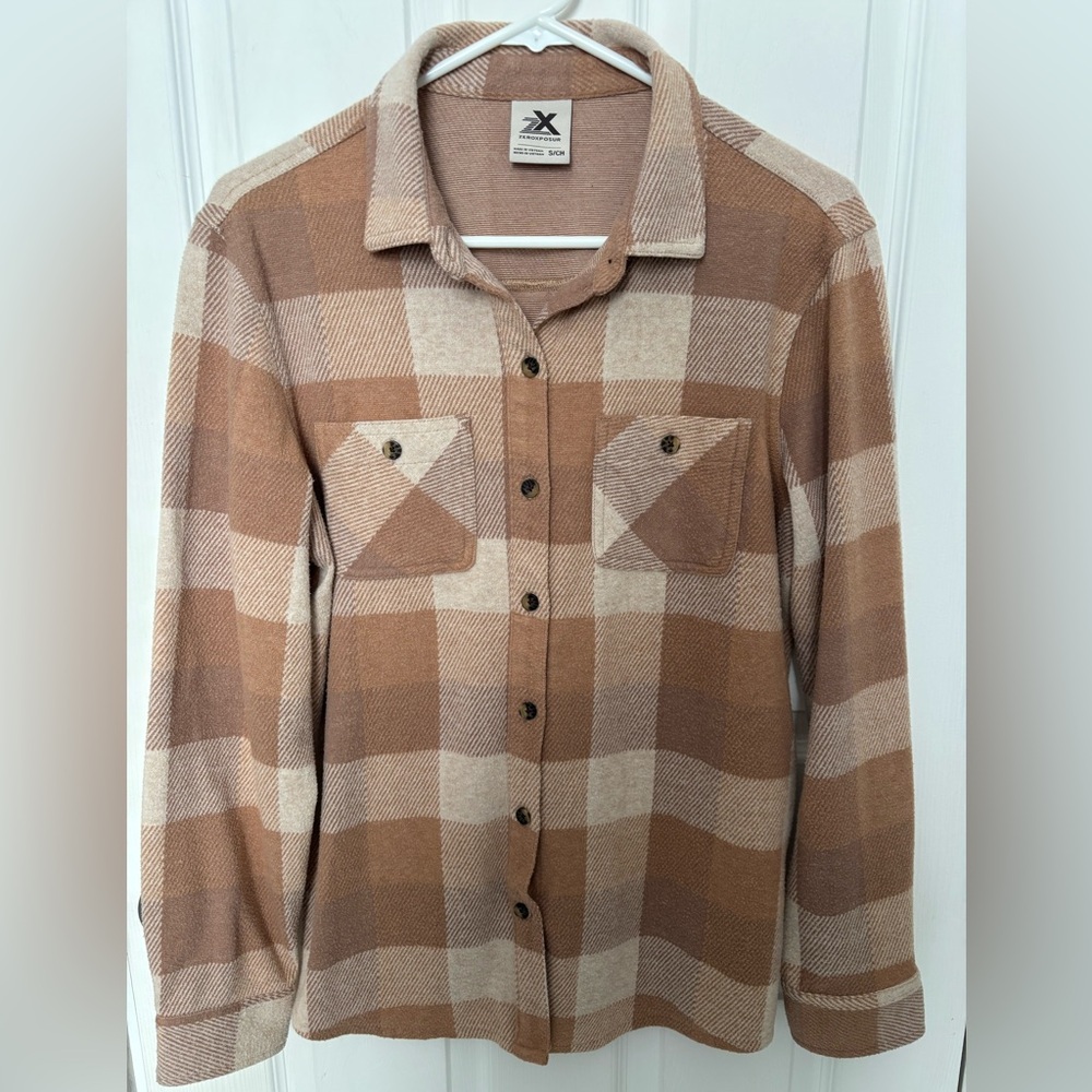 ZeroXposur Women’s Button Down Plaid Fleece Shirt Size S